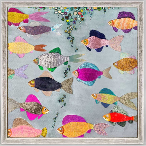 GreenBox - Framed Canvas 6" x 6" - Goldfish Boldfish