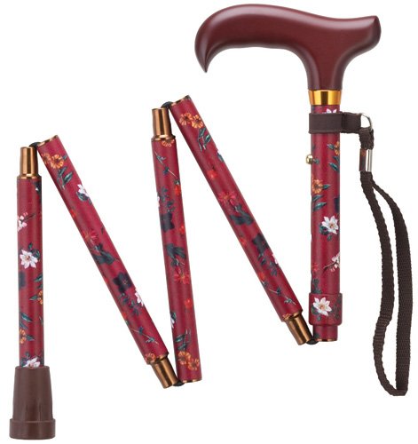 Harvy Canes - Ladies Mini-Folding Derby Handle Cane - Fuchsia