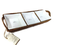 Calaisio - Rectangular Serving Tray w/ Glass Dishes - 3-Sections