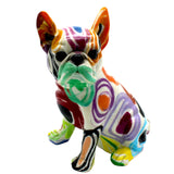Interior Illusions - 8" Sitting  French Bulldog Figurine - Swirly Circle