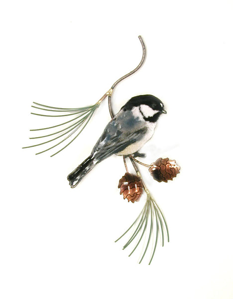 Bovano - Wall Sculpture - Chickadee on Pine