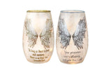 Stony Creek - 5.25" Glass USB Lighted Vase - Angel Wings Always