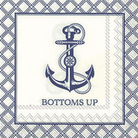 Boston International - 3-Ply 5" Cocktail Napkins - Bottoms Up
