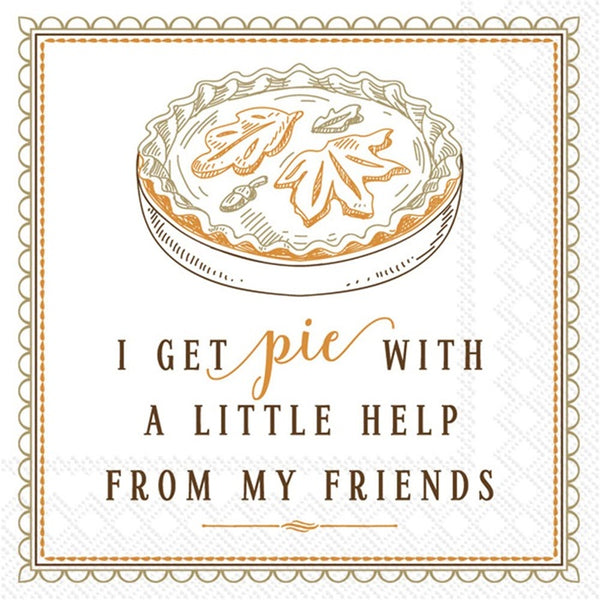 Boston International - 3-Ply 5" Cocktail Napkins 20 Count - I Get Pie
