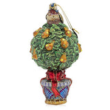 Jay Strongwater - Glass Holiday Ornament - Partridge in a Pear Tree