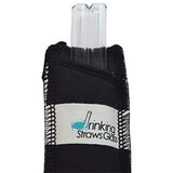 Drinking Straws.Glass - Double Glass Straw Set -  9.5mm x 8" - Black Case