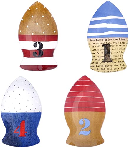 Boston International - Glass Plates Set of 4 - Buoy Fish