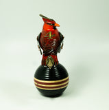 Mullanium - Steampunk Inspired Sculpture - Turned Head Cardinal on Ball