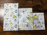 IHR Ideal Home Range Party Napkins Disposable 3-Ply Paper Lunch Napkin Pack, 6.5" x 6.5", Chinoiserie Stacked Pumpkins, 20-Count