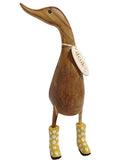 DCUK The Duck Company - Natural Welly Ducklet - Spotty Yellow Boots - Large