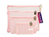 Mirra N Me - Set of 4 Mesh Zipper Bags - Light Pink