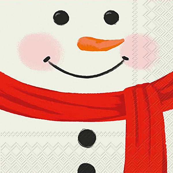 Boston International - 3-Ply 5" Cocktail Napkins - Snowman Face