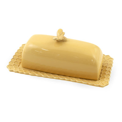 Boston International - 8"x4" Butter Dish & Lid - Honeycomb