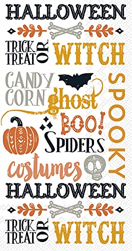 Boston International - Paper Guest Towel 16 Count - Halloween Words