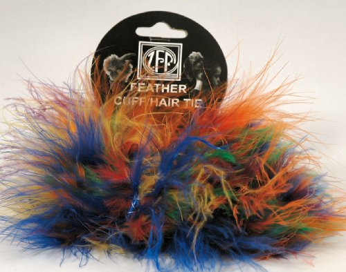 Marabou Feather - Cuffs / Hair Ties - Set of 2 - Multi Colored