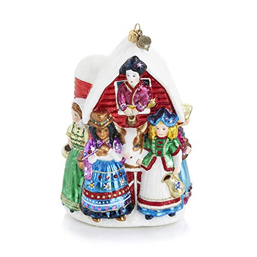 Jay Strongwater - Glass Holiday Ornament - Eight Maids A-Milking