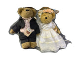 Boyds Bears - 12" Stuffed Bears & Stand - Mr. Groom and Mrs. Bride Everlove