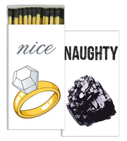 HomArt Large Decorative Naughty or Nice Matches -Set of 2