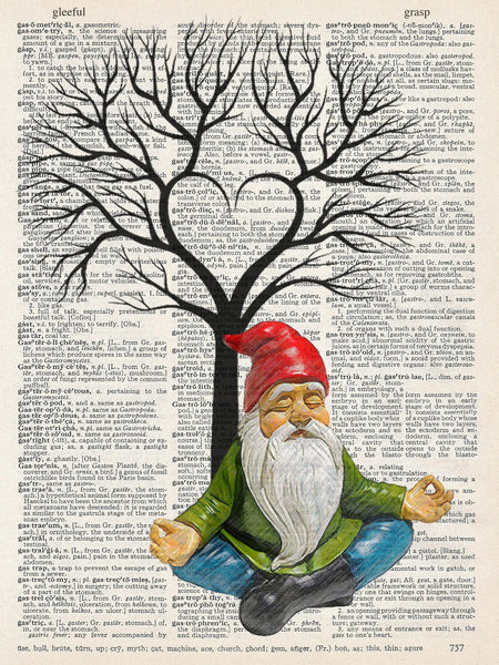 ArtNWordz -  Vintage Recycled Dictionary Print - Gnomaste