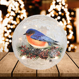 GC - Bluebird Crackle - 6" LED Lighted Crackle Glass Globe