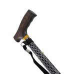 Harvy Canes - 33"-37" Aluminum Adjustable Folding Cane - Black Water Mark Etched