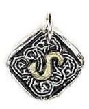 Wax Insignia - Roycroft Seal Charm - Silver Plated - S"