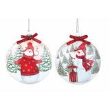Stony Creek - 5" Light Up Glass Ornament - Snowman Whimsy