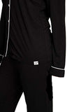 Pretty You London - Bamboo Pajama Set - Black - Size 14