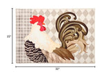 Olivia's Home Royal Rooster Accent Washable Rug 22" x 32" Doormat