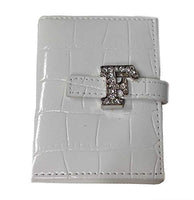 Russ Berrie - Pocket Size Notebook - White - Rhinestone Monogrammed "F"