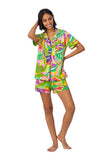 BedHead - S/S Shorty Jersey PJ Set - Jungle Leaves - Small