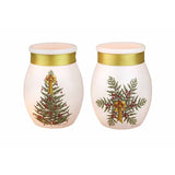 Stony Creek - 4" Frosted Glass Lighted Jar w/Ribbon - Elegant Holiday Star