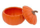 Boston International Pumpkin Dish with Lid Serving Bowl & Storage Container, Small, Orange