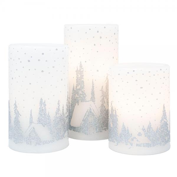 GC - 3 Piece LED Candle Set - Winter Woodland