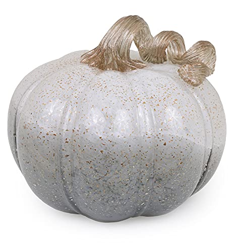 Boston International - Large Glass Pumpkin - Twilight Grey