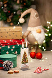 Flatyz - Twin Wick Flat Candle - Christmas Tree, Red & White