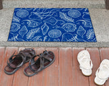 Sea Life Pattern Olivia's Home Accent Rug with Shells Ocean Themed Rug 22" x 32"