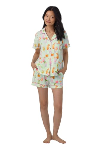 BedHead - S/S Classic Stretch Jersey Cropped PJ Set - Summer Sips - Large