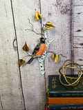 Bovano - Wall Sculpture - Male Robin on Birch Branch