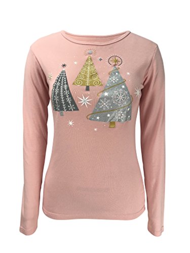 Green 3 - Women's Long Sleeve T-Shirt - Metallic Trees Pink - X-Large