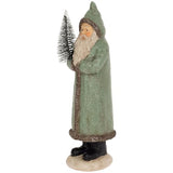 Boston International - 10.25" Hooded Santa Claus Figurine - Sage Green