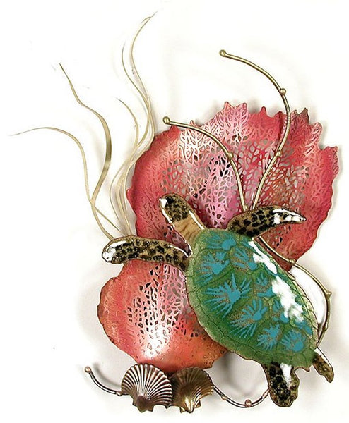 Bovano - Wall Sculpture - Mini Sea Turtle and Sea Fan