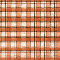 Boston International - 3-Ply 6.5" Lunch Napkins 20 Count - Orange & Grey Plaid