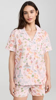 BedHead - S/S Cotton Poplin Shorty PJ Set - Charming Charleston - Small
