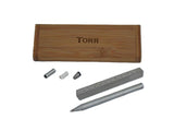 Torr - Pen With Ruler - Classic Stainless Steel W/ Bamboo Case