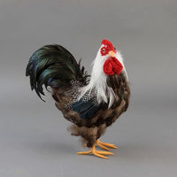 ZUCKER - Rustic Rooster Country Decorations | Farmhouse Decor | 12" White Natural Rooster Statue Figurine