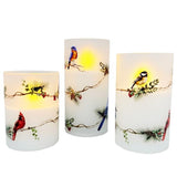 Gift Essential - 3 Piece LED Candle Set - Birds on Boughs
