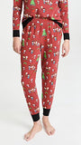 BedHead - Long Sleeve Pullover Crew & Jogger PJ Set - Peanuts Holiday Party - X-Small