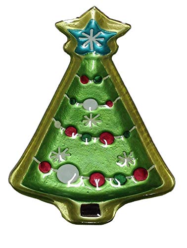 Demdaco - Glass Fusion - Shaped Plate - Christmas Tree