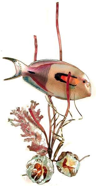 Bovano - Wall Sculpture - Orangeband Surgeonfish in Coral